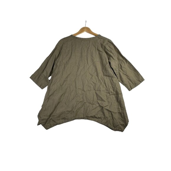 Heart's Desire by‎ Mary Grace Linen Lagenlook Tunic size Small Brown - Picture 3 of 5